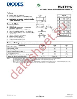 MMBT4403-7-F datasheet  
